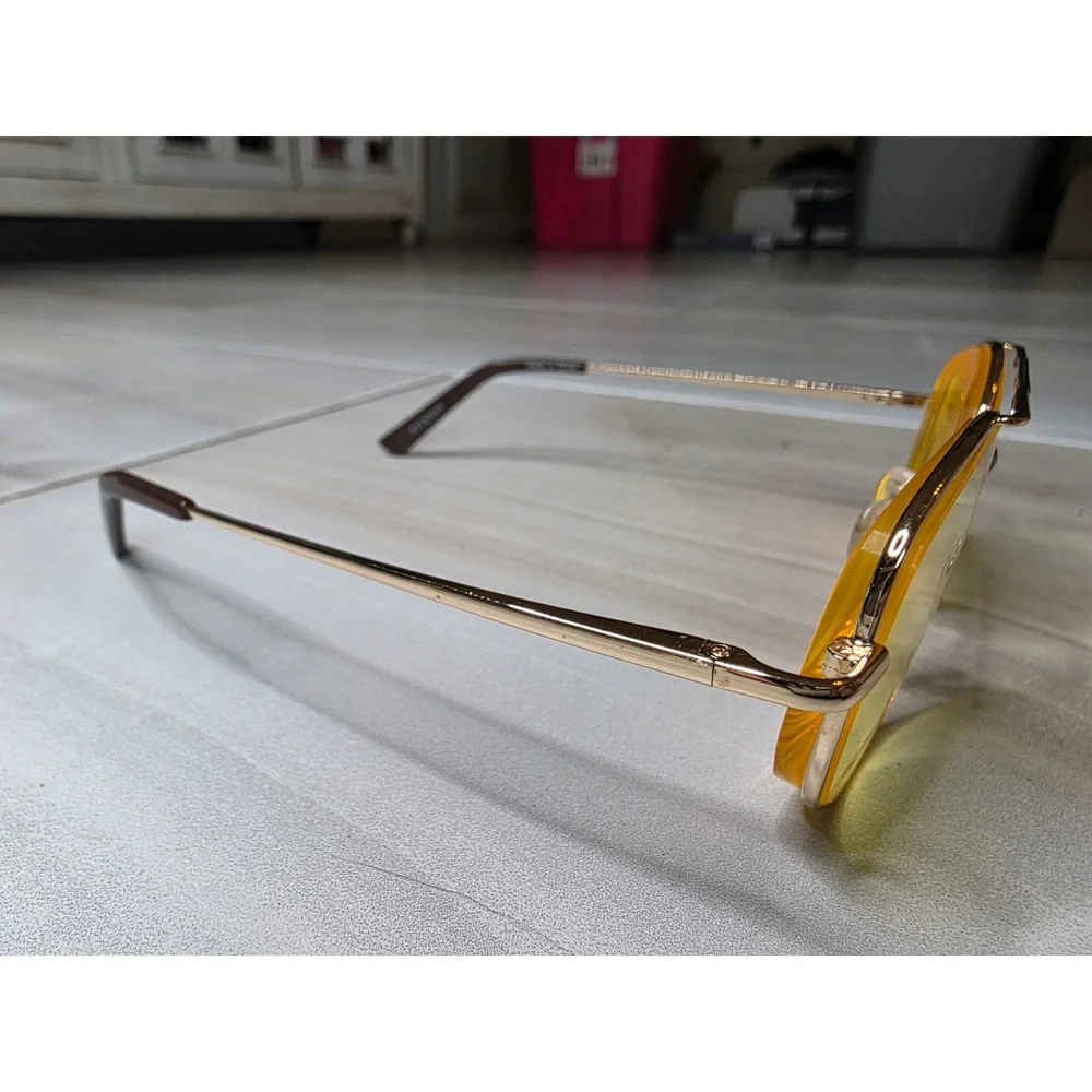 Zenni Optical Gold Aviator Frames Only 419014 Retro Double Bridge Eye Glasses D1